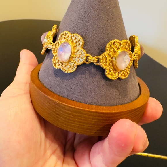 NWT Authentic Luxury Julie Vos Flower Station Iridescent Rose Statement Bracelet - Picture 13 of 17